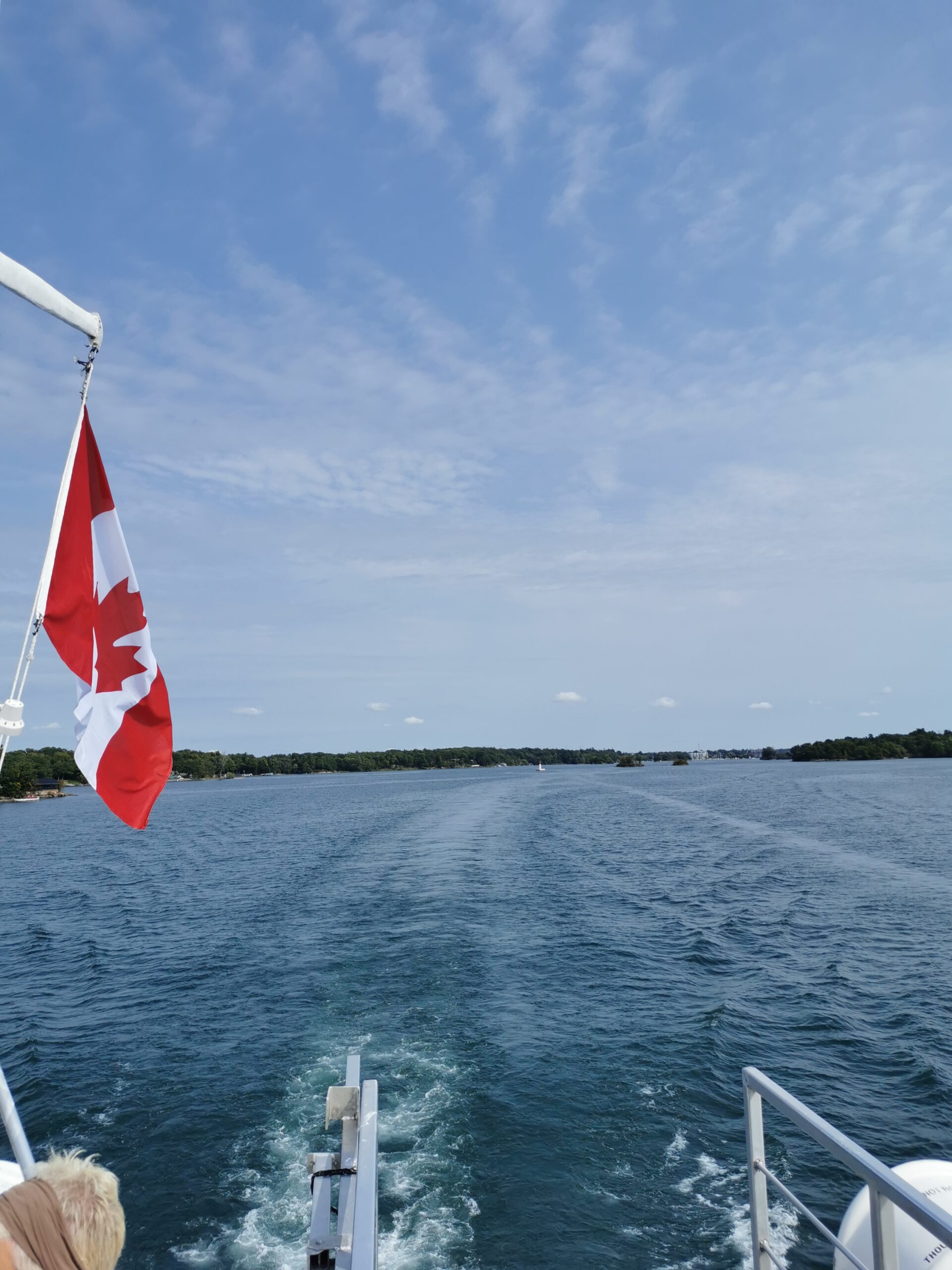 Canadian flag flying on boat